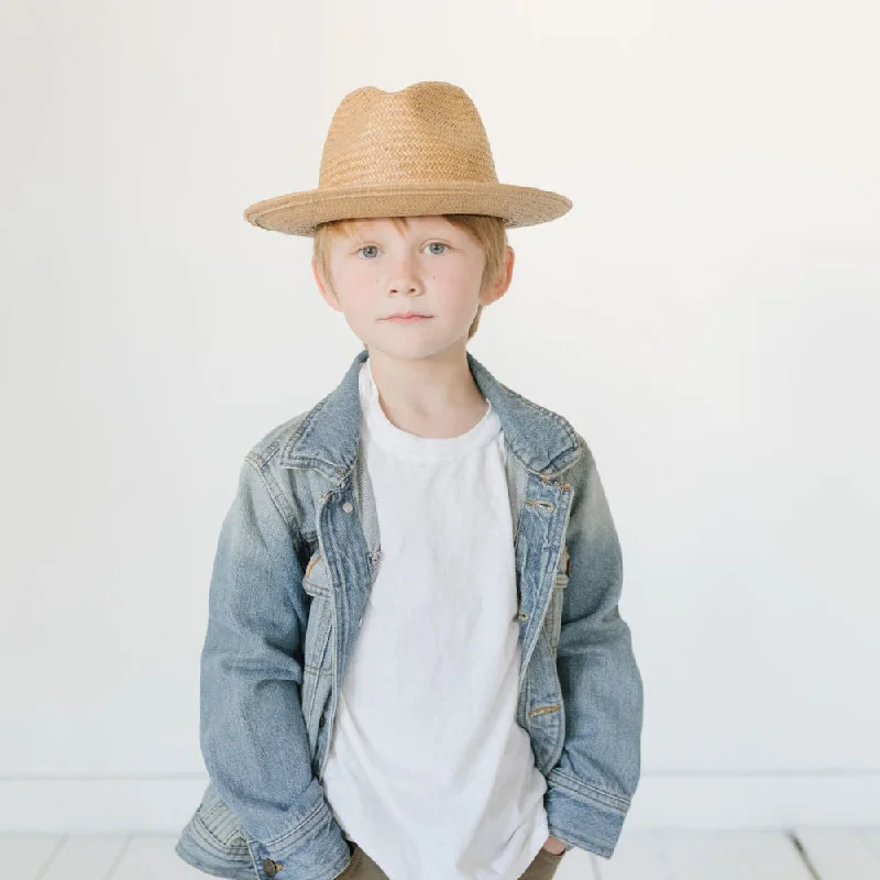 WYNWOOD KIDS STRAW FEDORA SUN HAT