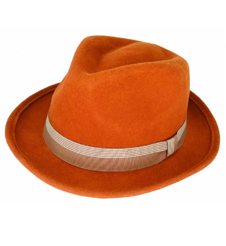 Solomon Fedora Short Brim - Teardrop Crown Cognac