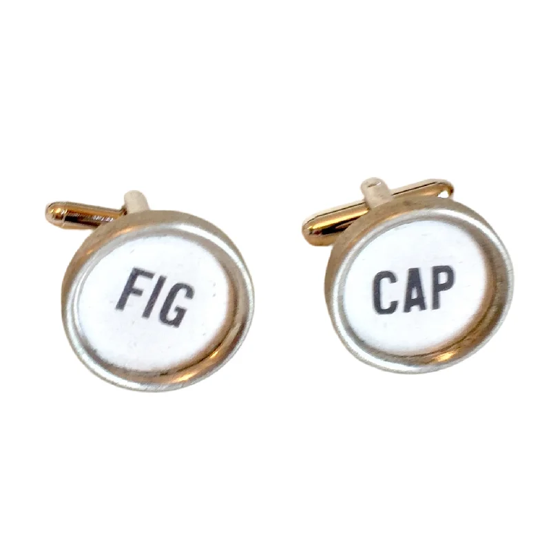 Typewriter Cuff links TAB & CAP Key - Ivory