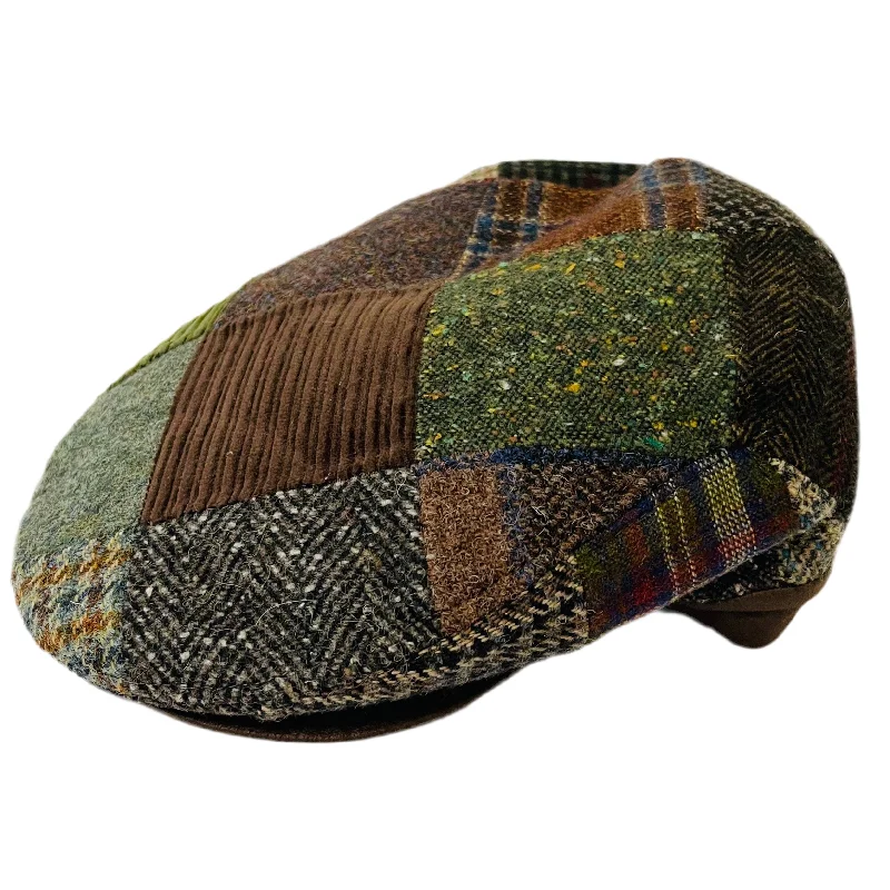 M by Flechet Patchwork Flat Cap Wool Blend - Marron Chestnut