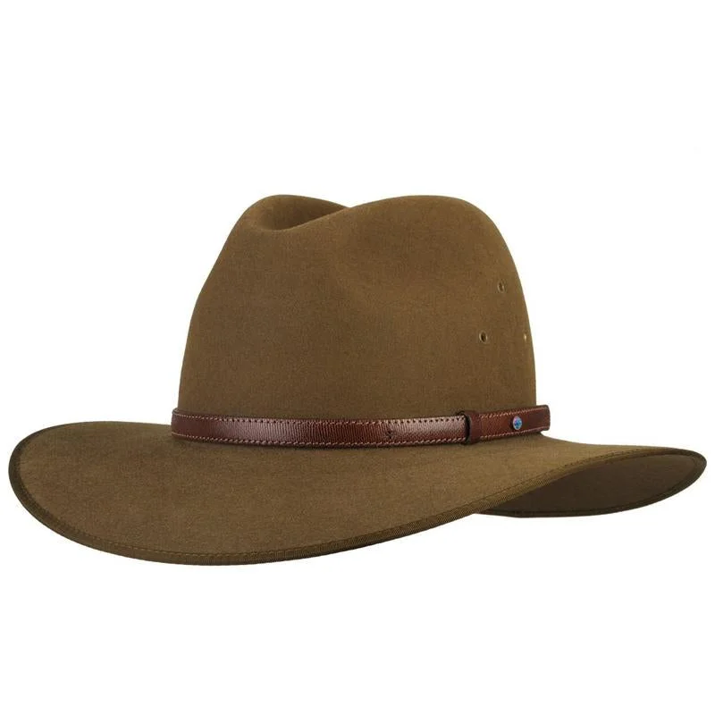 Akubra Coober Pedy Fedora with Opal - Khaki