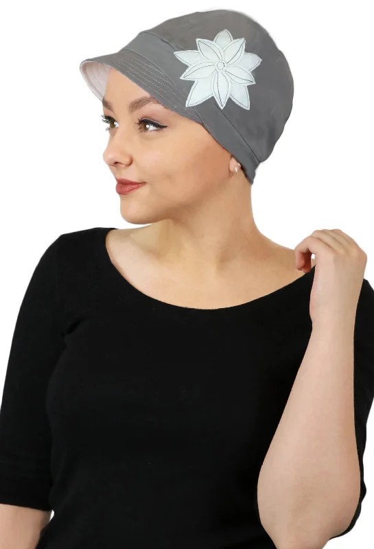 Whimsy Cotton Chemo Hat for Women Silver Screen 50+UPF