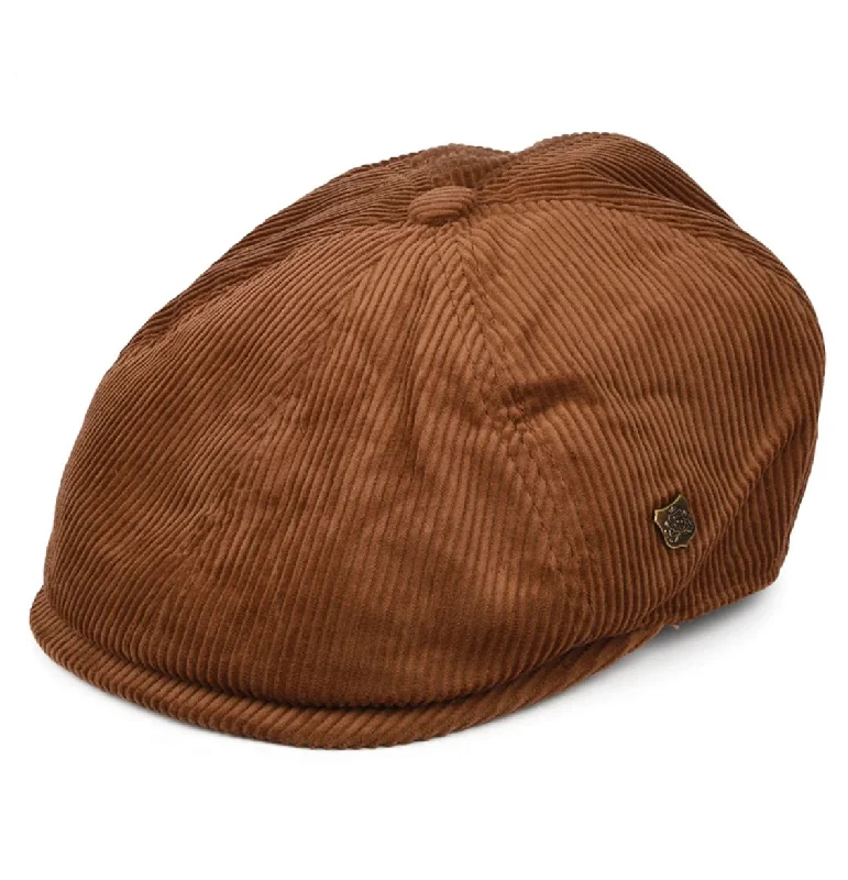 Failsworth Hudson Cord Cap 6 panel Peaky Blinder Cotton Corduroy - Toffee