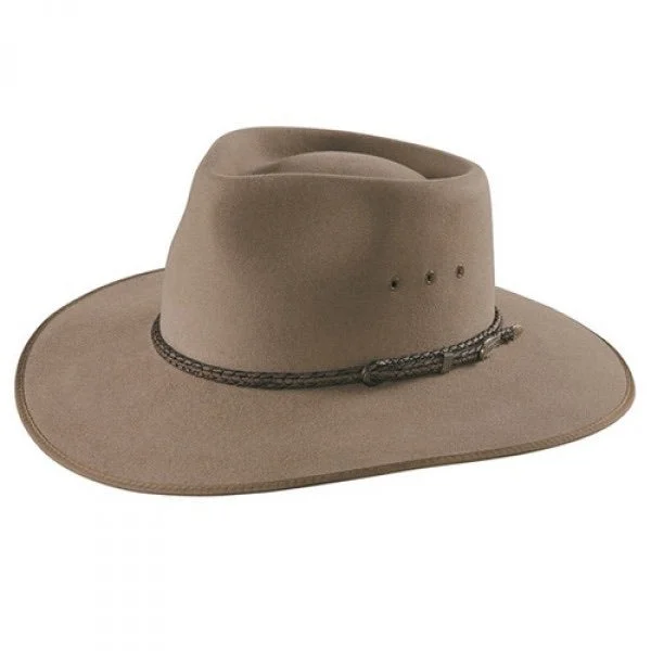 Akubra Cattleman Pure Fur Felt - Wide Brim Fedora - Bran