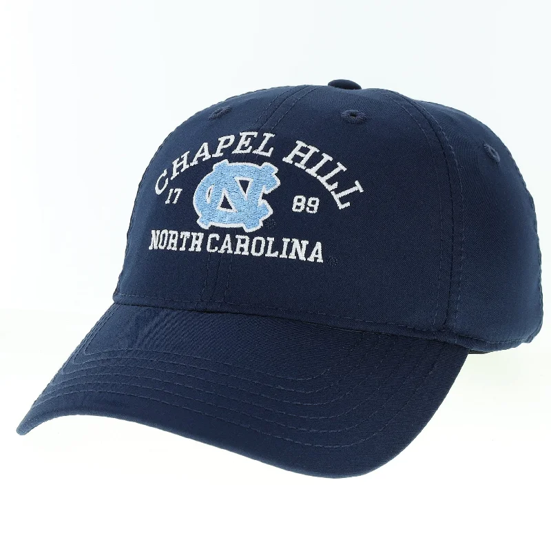 Chapel Hill North Carolina Cool Fit Athletic Adjustable Hat in Navy Blue