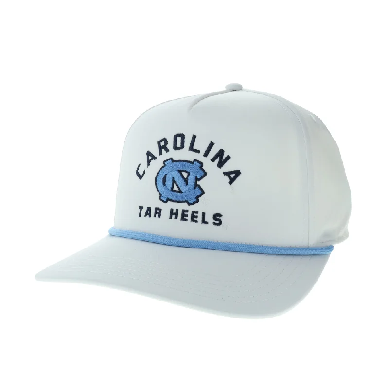 Carolina Tar Heels Caddy Hat in White with Carolina Blue Rope