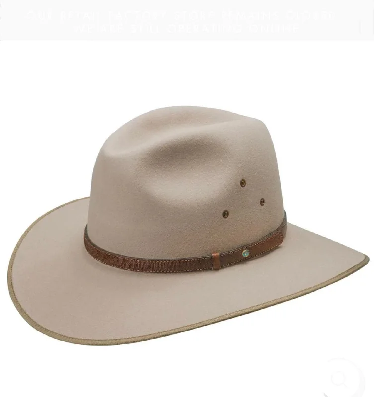 Akubra Coober Pedy Fedora with Opal - Sand