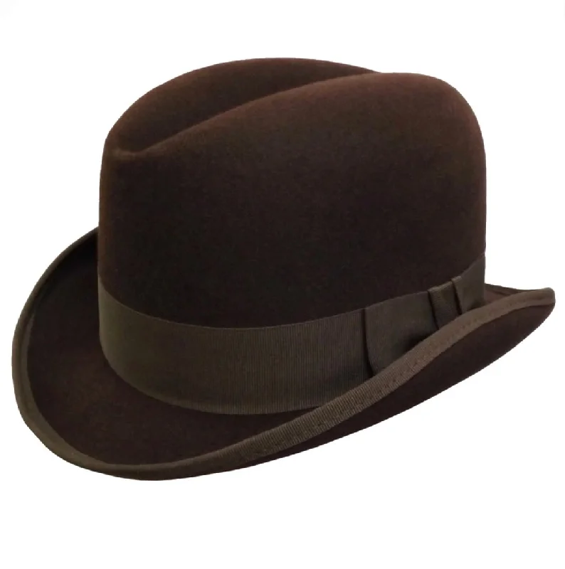 Homburg Wool Felt - Chocolate - size Medium - Lucky Last!