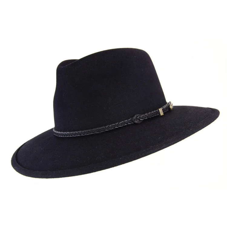 Akubra Traveller Fedora - Felt - Black