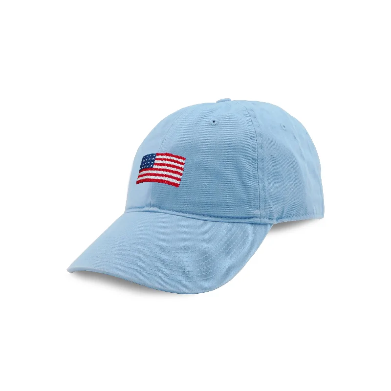 Carolina Blue Hat with Needlepoint Flag by Smathers and Branson