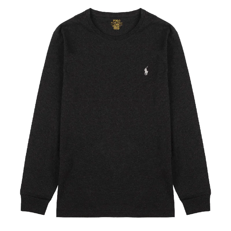 Polo Ralph Lauren Custom Slim Fit Cotton LS T-Shirt Black Heather