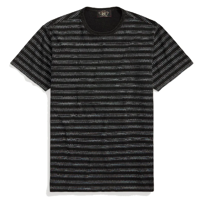 RRL by Ralph Lauren Indigo Striped Jersey T-Shirt Black Multi