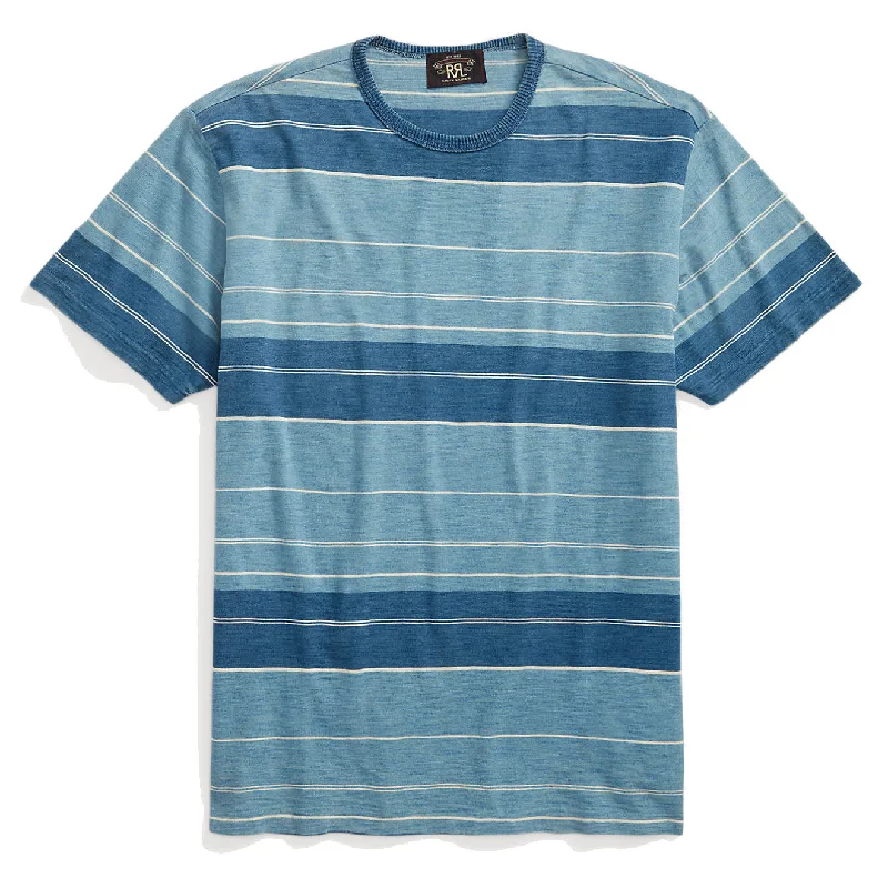 RRL by Ralph Lauren Indigo Striped Jersey T-Shirt Indigo / Cream