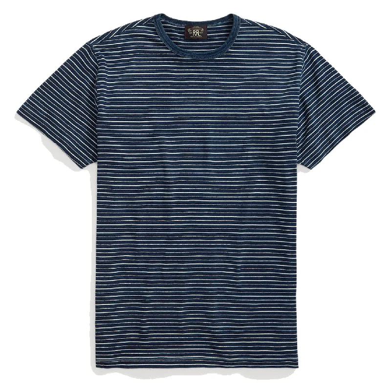 RRL by Ralph Lauren Indigo Striped Jersey T-Shirt Indigo Multi