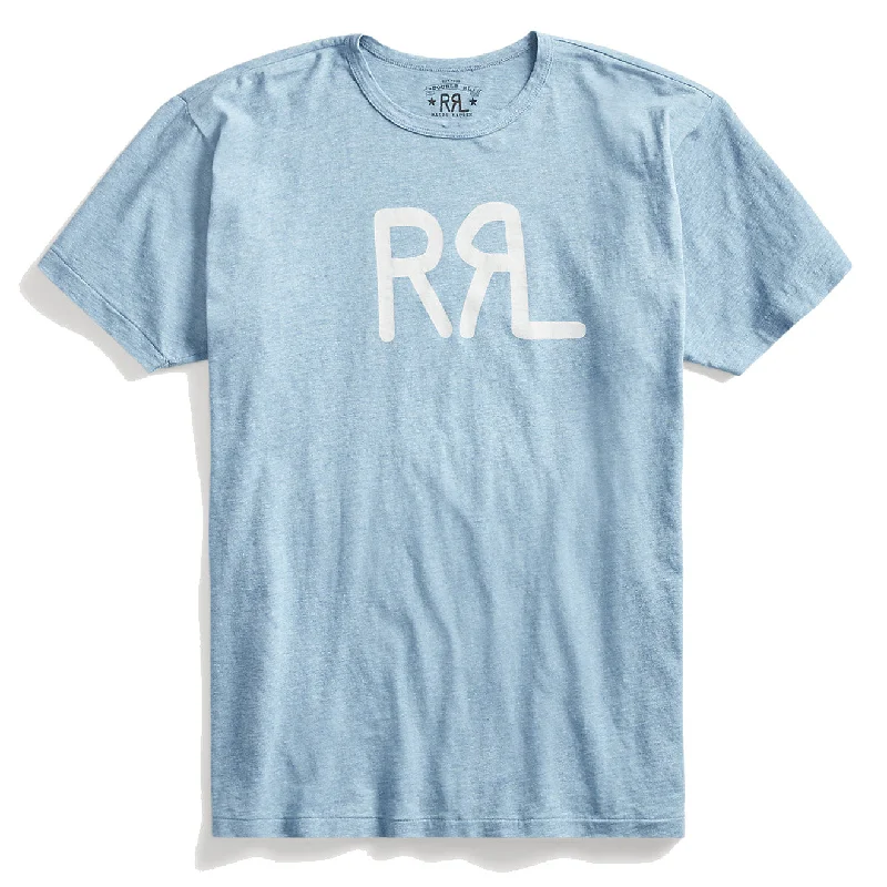 RRL by Ralph Lauren Logo Jersey T-Shirt Heather Blue