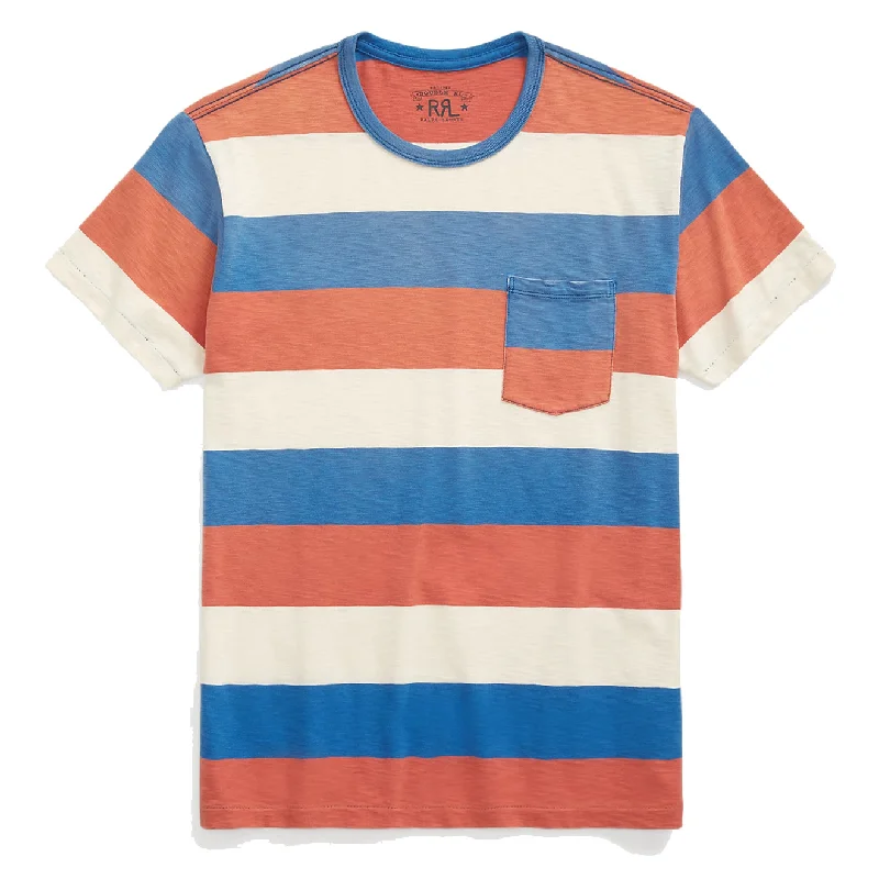 RRL by Ralph Lauren Striped Jersey Pocket T-Shirt Red/Blue/White