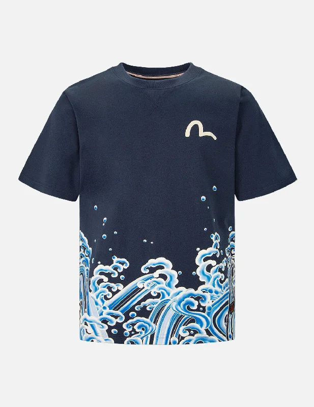 Tattoo Waves Graphic Print T-shirt