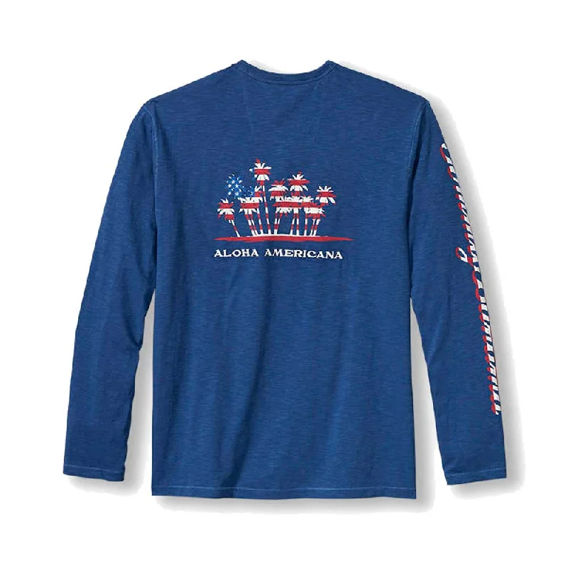 Tommy Bahama Aloha Americana Lux Long Sleeve T-Shirt - Dockside Blue