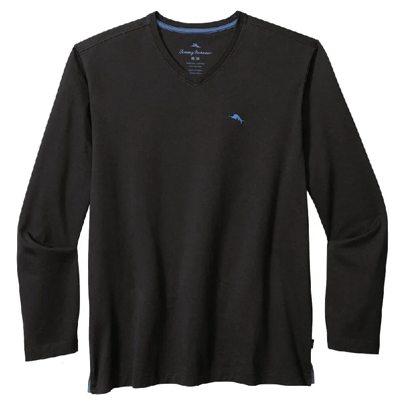 Tommy Bahama Bali Skyline V-Neck Long Sleeve T-Shirt - Black