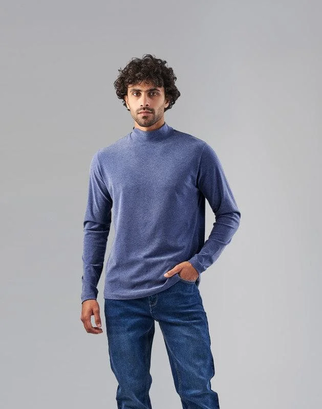 High Neck Long Sleeve Body  -  BLUE