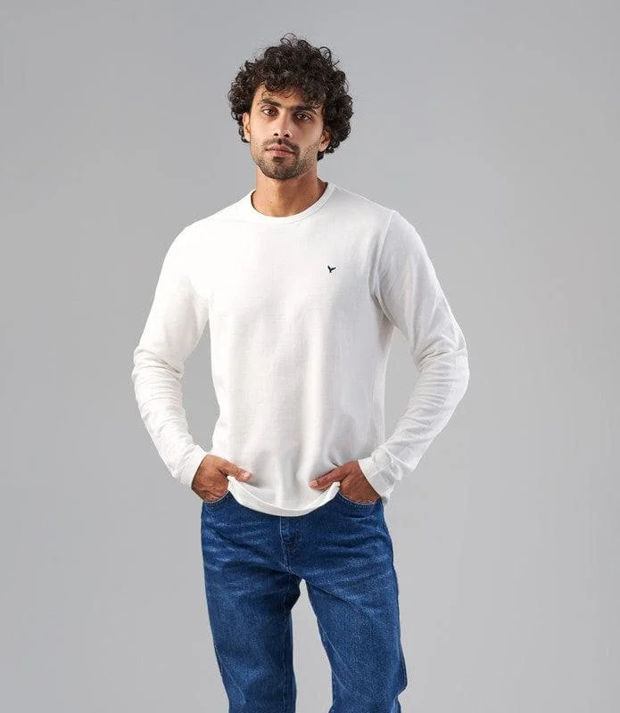 LONG SLEEVE SLIM T-SHIRT  - OFF WHITE