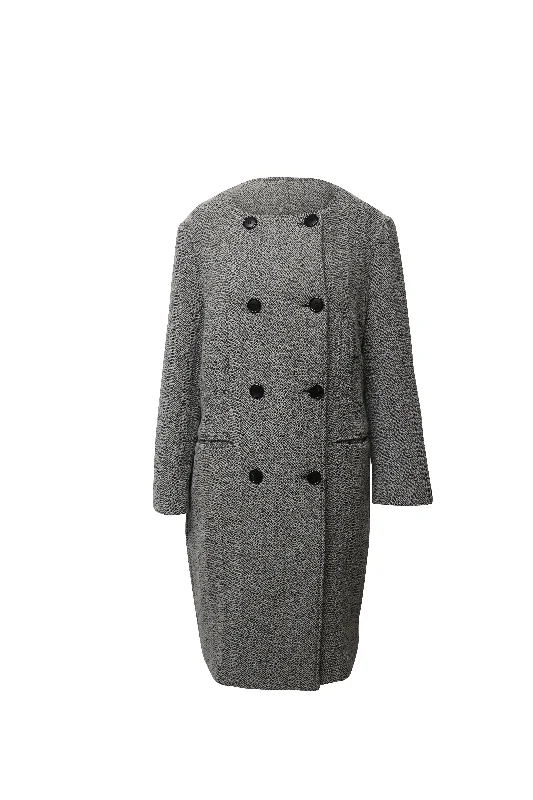 Isabel Marant Etoile Herringbone Coat in Grey Wool