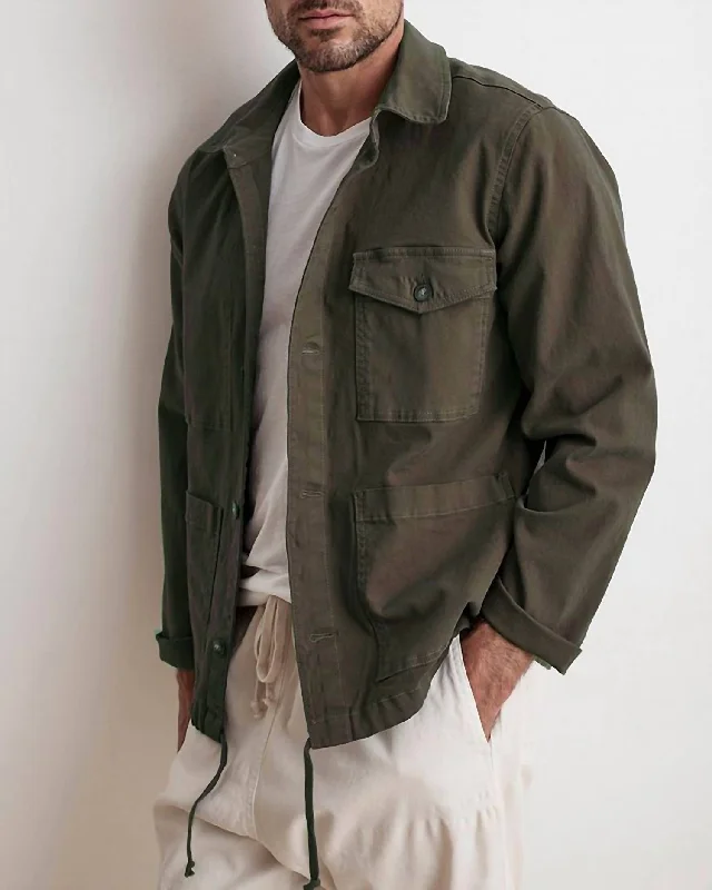 James Canvas Utility Jacket In Flint