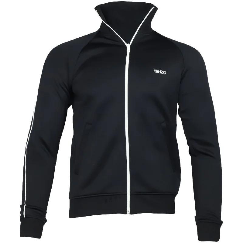 Kenzo Black Logo Track Jacket in Black Polyamide