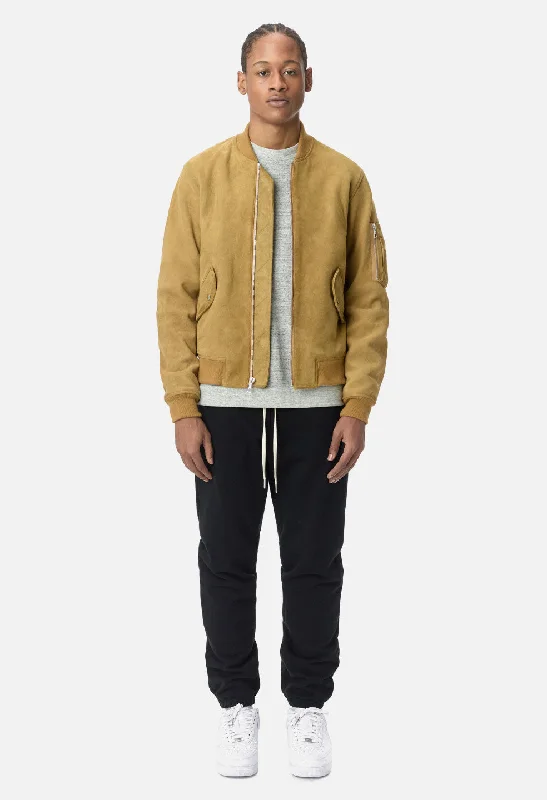 Leather Bogota Bomber / Tan Suede