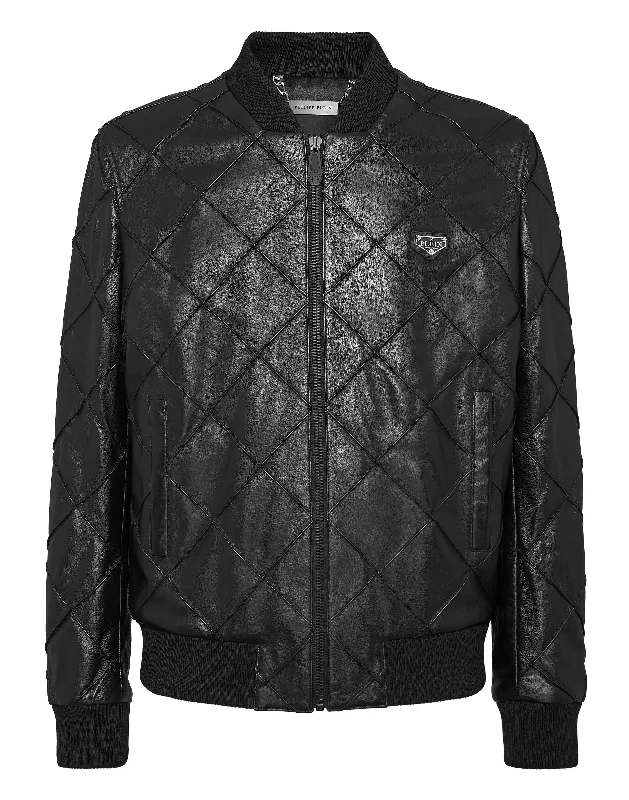 Leather Bomber LS