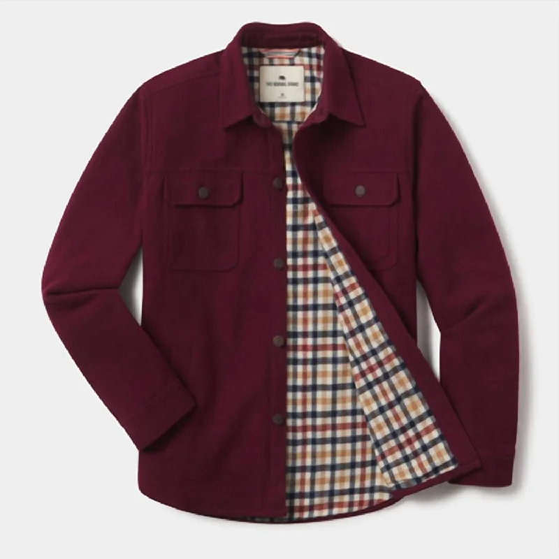 The Brightside Flannel Lined Jacket In Maroon