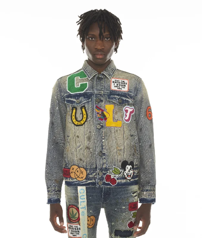 TYPE IV DENIM JACKET WITH DOUBLE CUFF AND WAISTBAND IN PRIMO