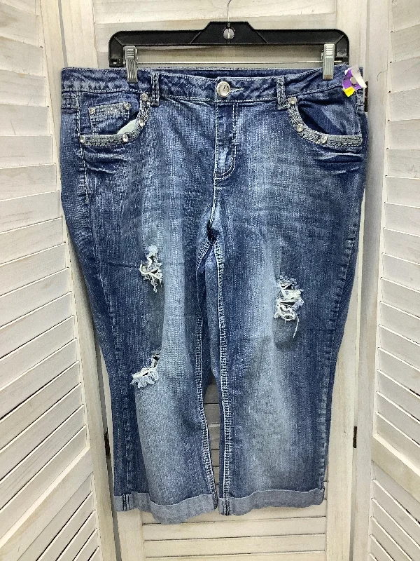 Jeans Cropped By Clothes Mentor In Blue Denim, Size: 16