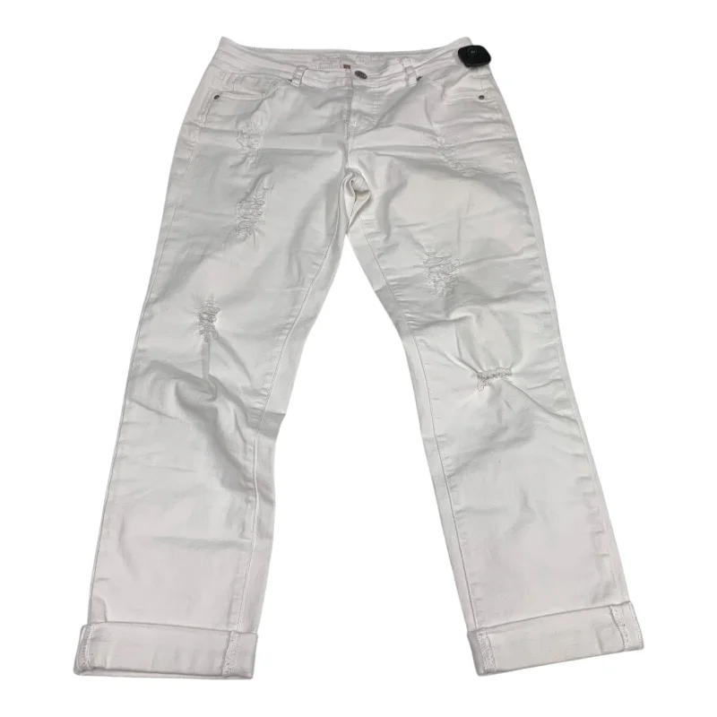 Jeans Cropped By Jag In White Denim, Size: 6