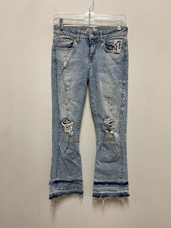 Jeans Flared By Zara In Blue Denim, Size: 4