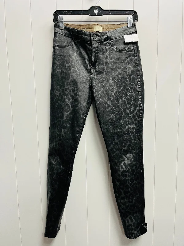 Jeans Skinny By Cookie Johnson In Black & Silver, Size: 6