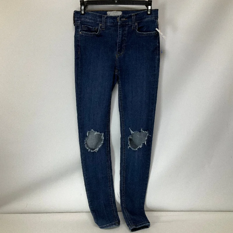 Jeans Skinny By Free People In Blue Denim, Size: 0