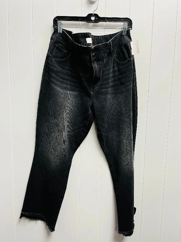 Jeans Straight By Cabi In Black Denim, Size: 16