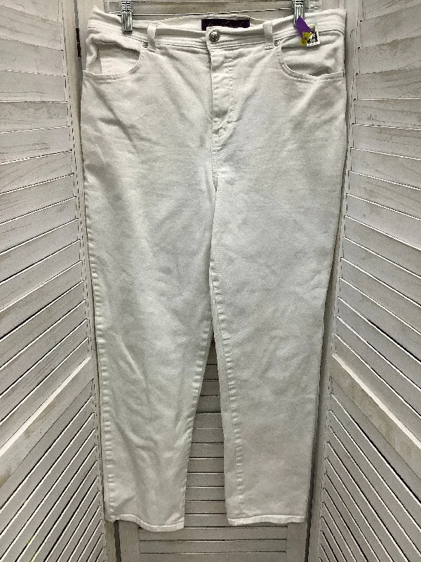 Jeans Straight By Gloria Vanderbilt In Denim White, Size: 14