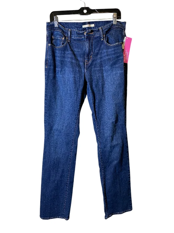 Jeans Straight By Levis In Blue Denim, Size: 10