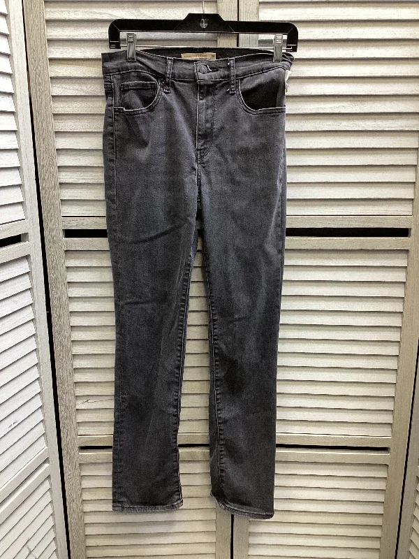 Jeans Straight By Levis In Grey Denim, Size: 6