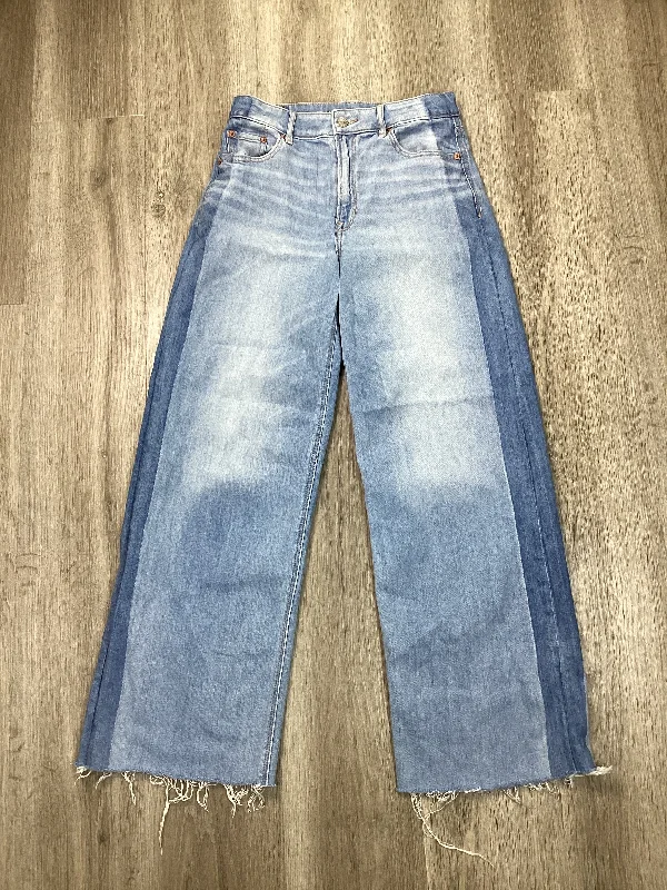 Jeans Wide Leg By American Eagle In Blue Denim, Size: 0