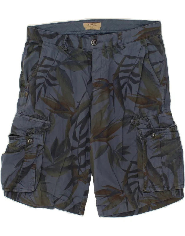 40WEFT Mens Cargo Shorts IT 46 Small W29  Blue Floral Cotton