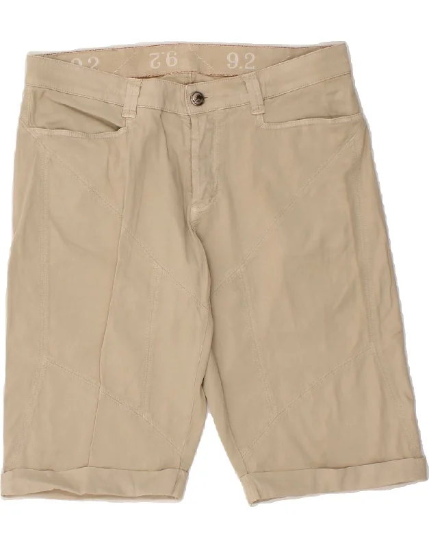 9.2 BY CARLO CHIONNA Mens Bermuda Shorts W36 Large Beige Cotton