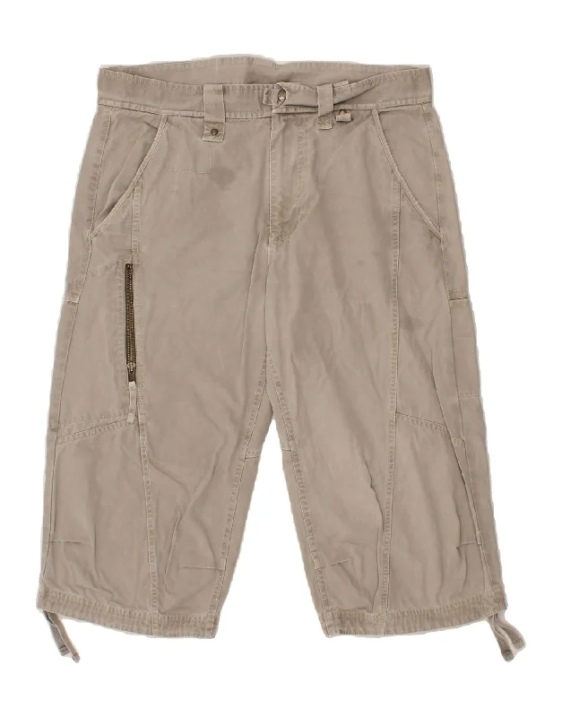 ARMANI EXCHANGE Mens Cargo Bermuda Shorts W32 Medium Grey Cotton