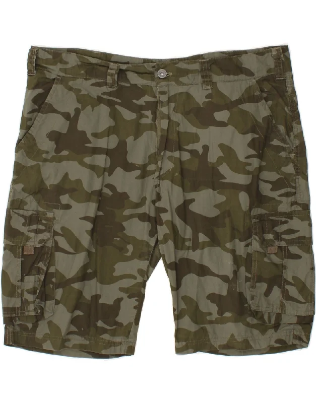 ASTROLABIO Mens Cargo Shorts IT 54 2XL W38 Khaki Camouflage Cotton