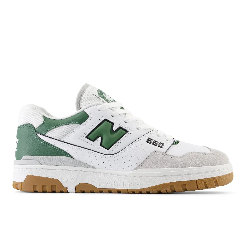 White & Green 550 Sneakers