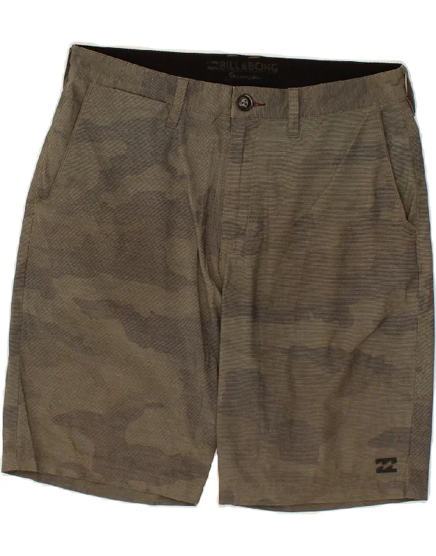 BILLABONG Mens Chino Shorts W31 Medium Grey Camouflage