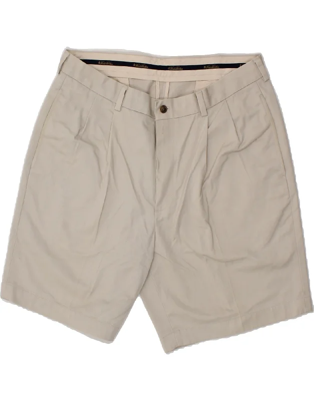 BROOKS BROTHERS Mens Pegged Chino Shorts W36 Large  Beige Cotton