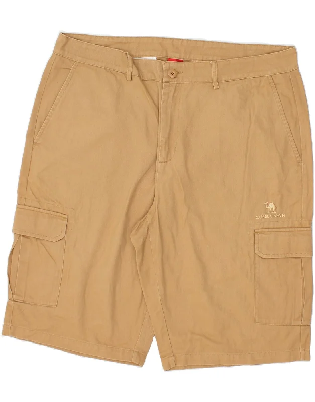 CAMEL CROWN Mens Cargo Shorts W40 XL Beige Cotton